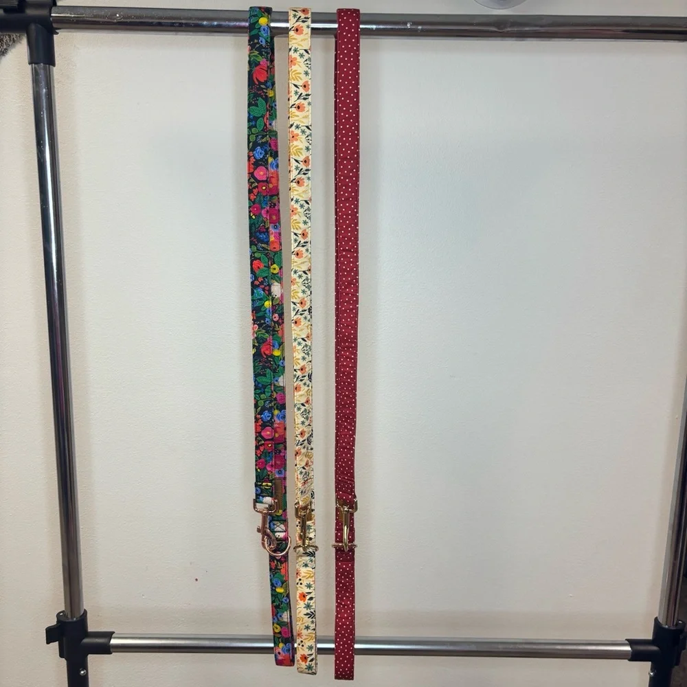 Sniff‎ & Bark Floral and Polka Dot Dog Leashes Bundle of 3- 59in Long x 1in wide